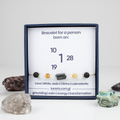 For ones (1, 10, 19, 28): Citrine, Lava Stone, White Jade, Labradorite bracelet on a cord