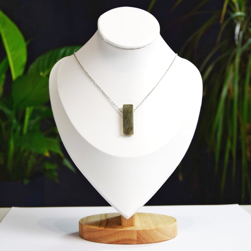 Natural Labradorite stone on a chain