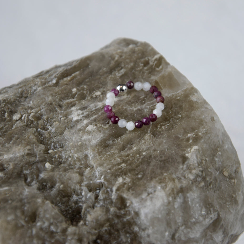 Ruby Moonstone Ring