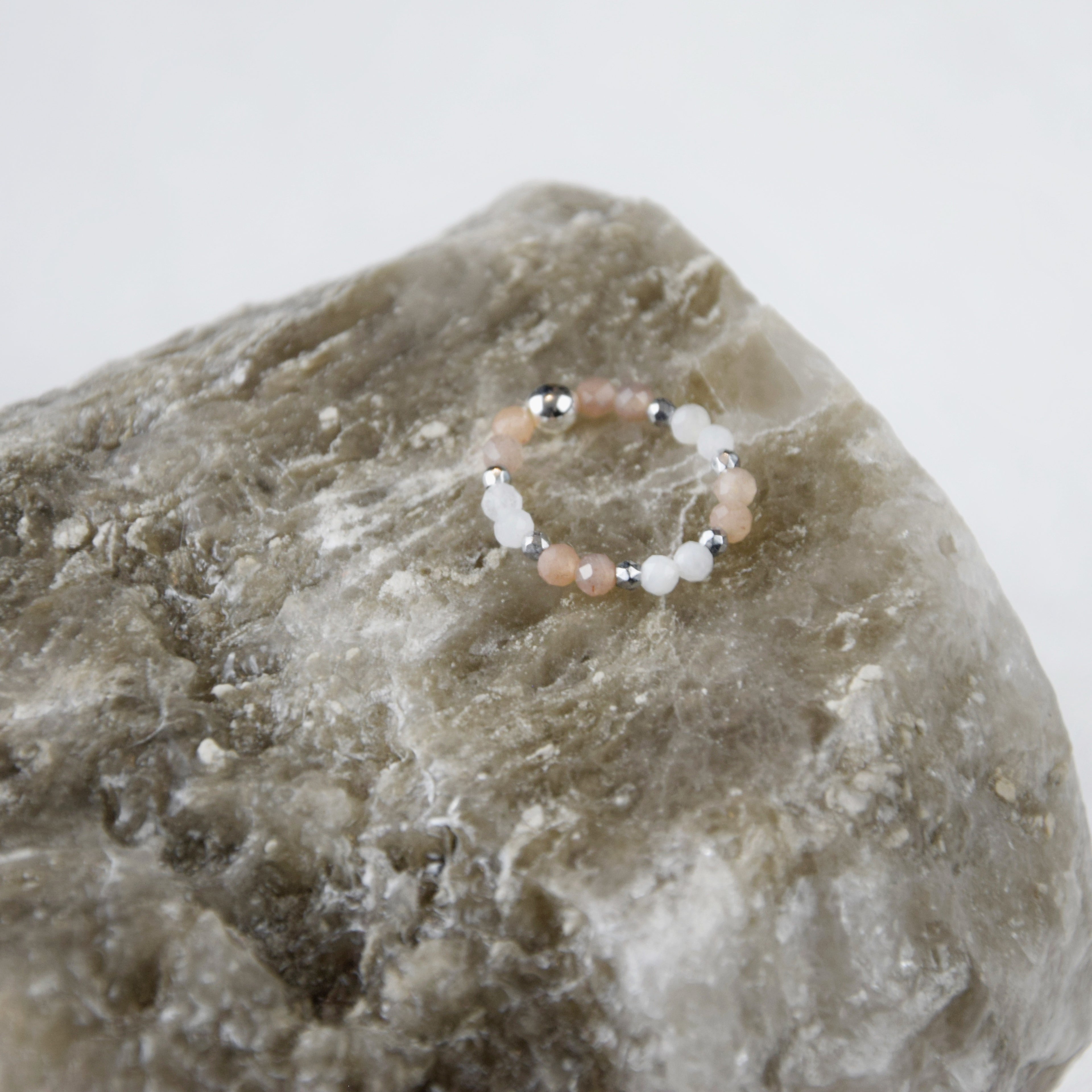 Sunstone Moonstone ring