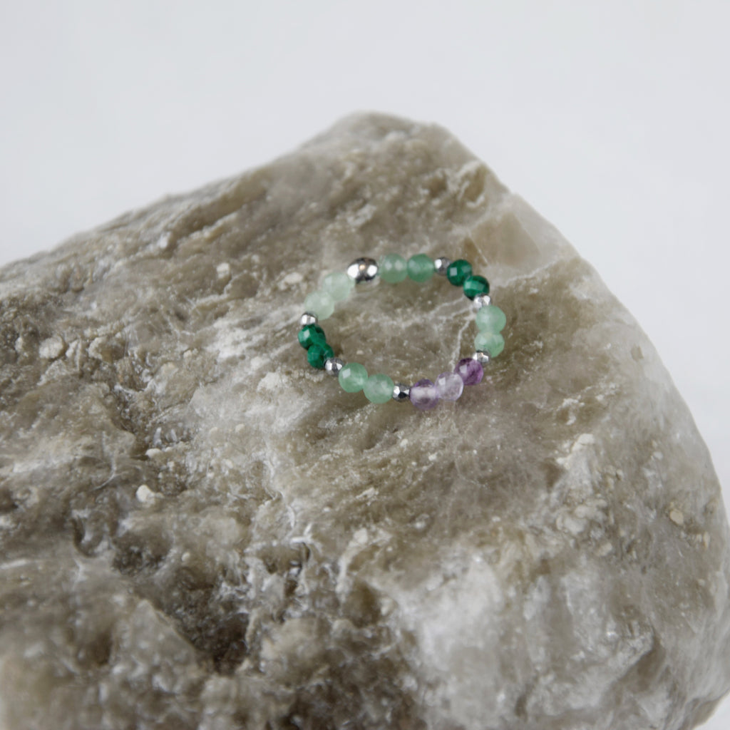 Malachite Fluorite Aventurine Ring