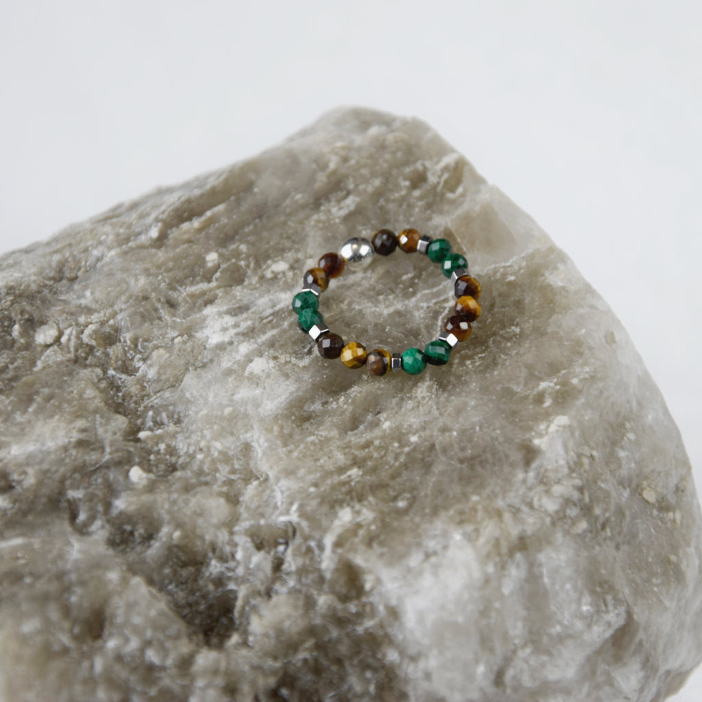 Tiger’s Eye Malachite ring