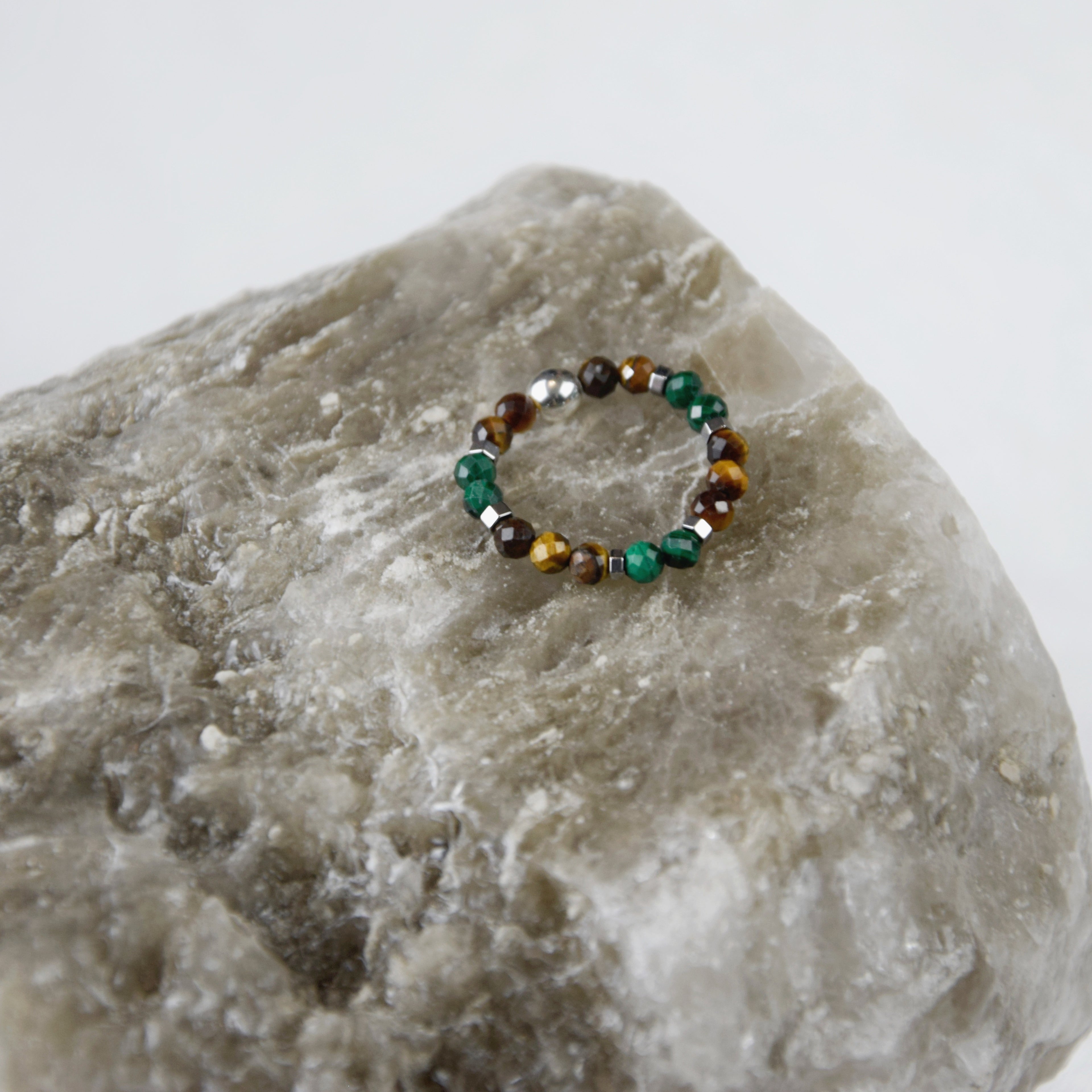 Tiger’s Eye Malachite ring