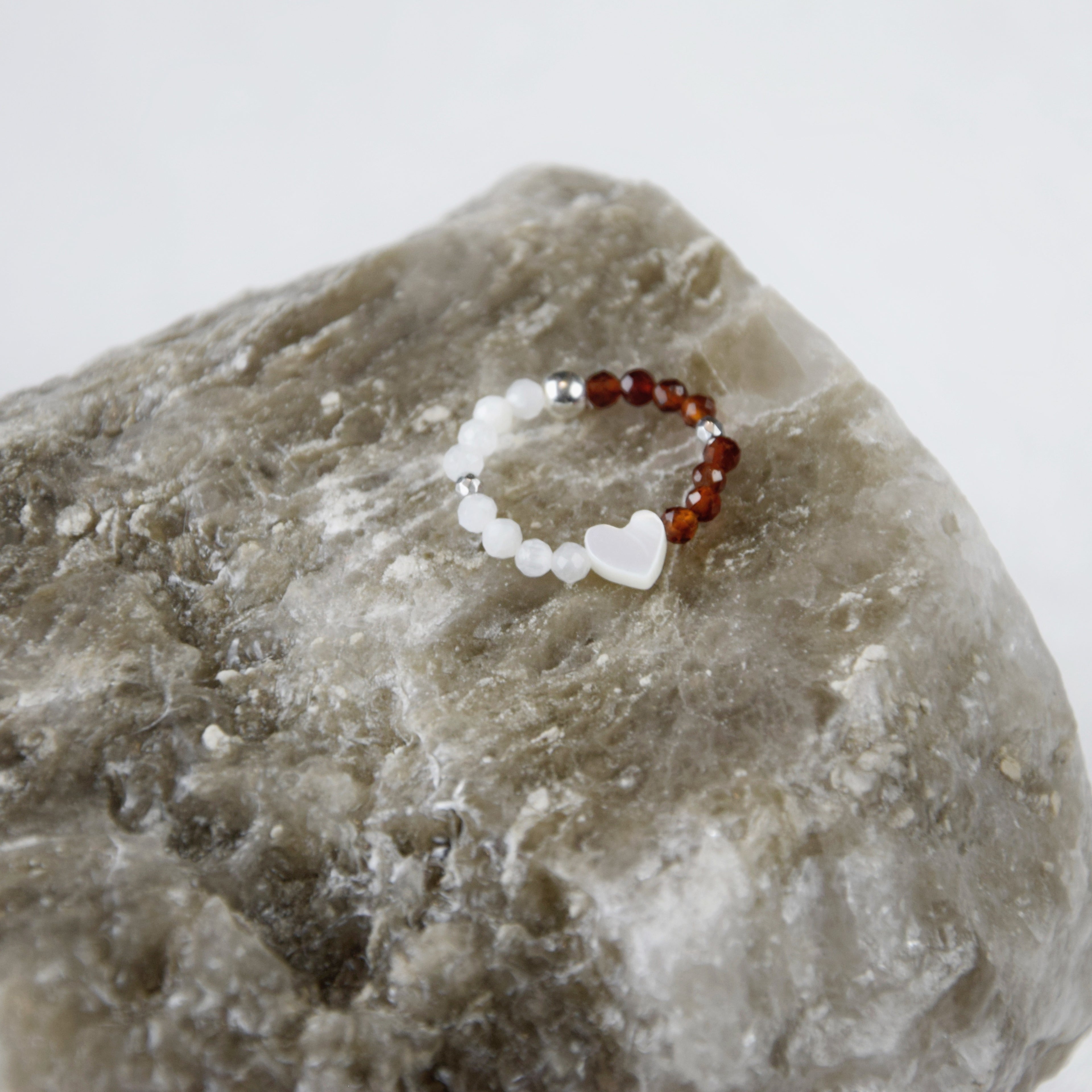 Pearl Garnet Moonstone ring