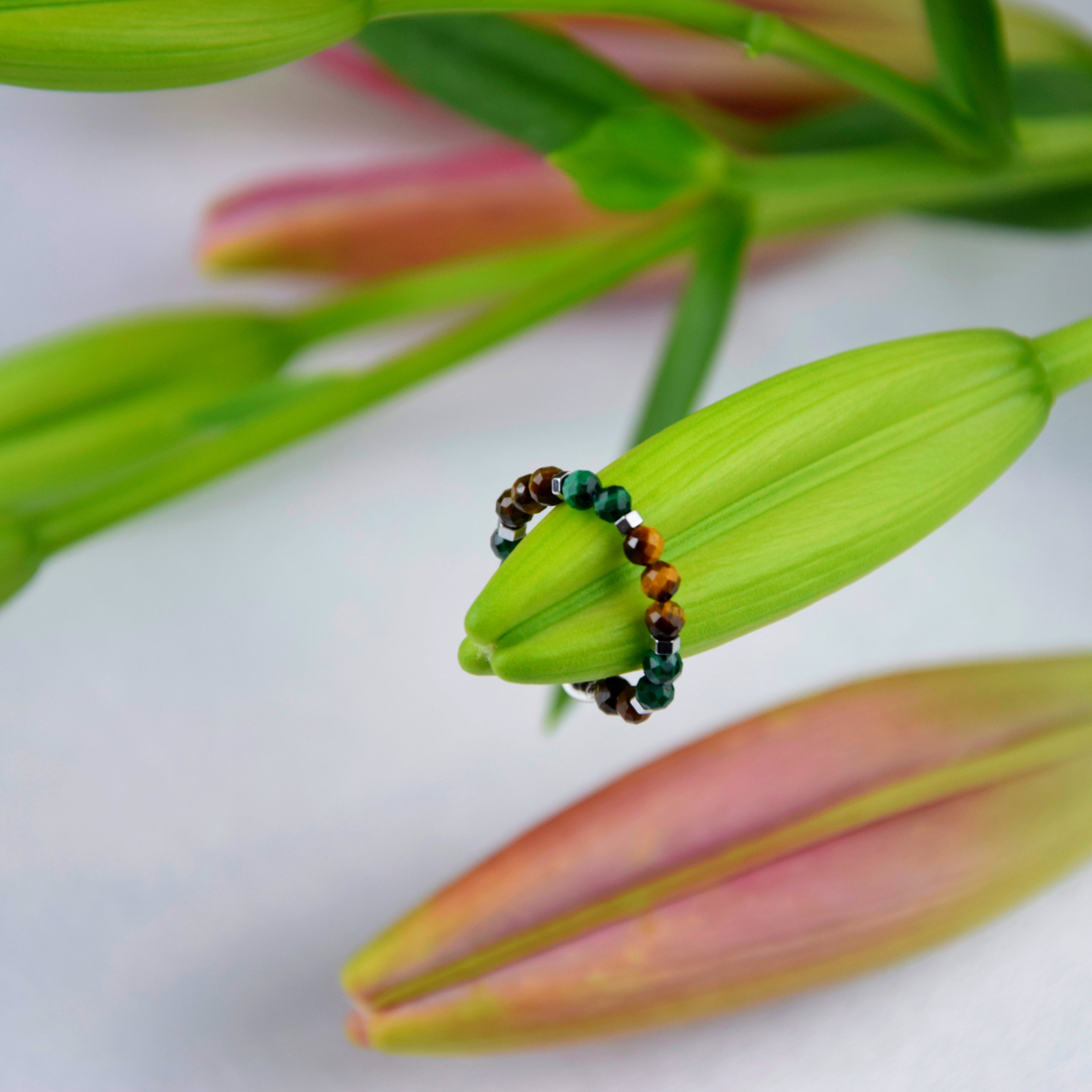 Tiger’s Eye Malachite ring