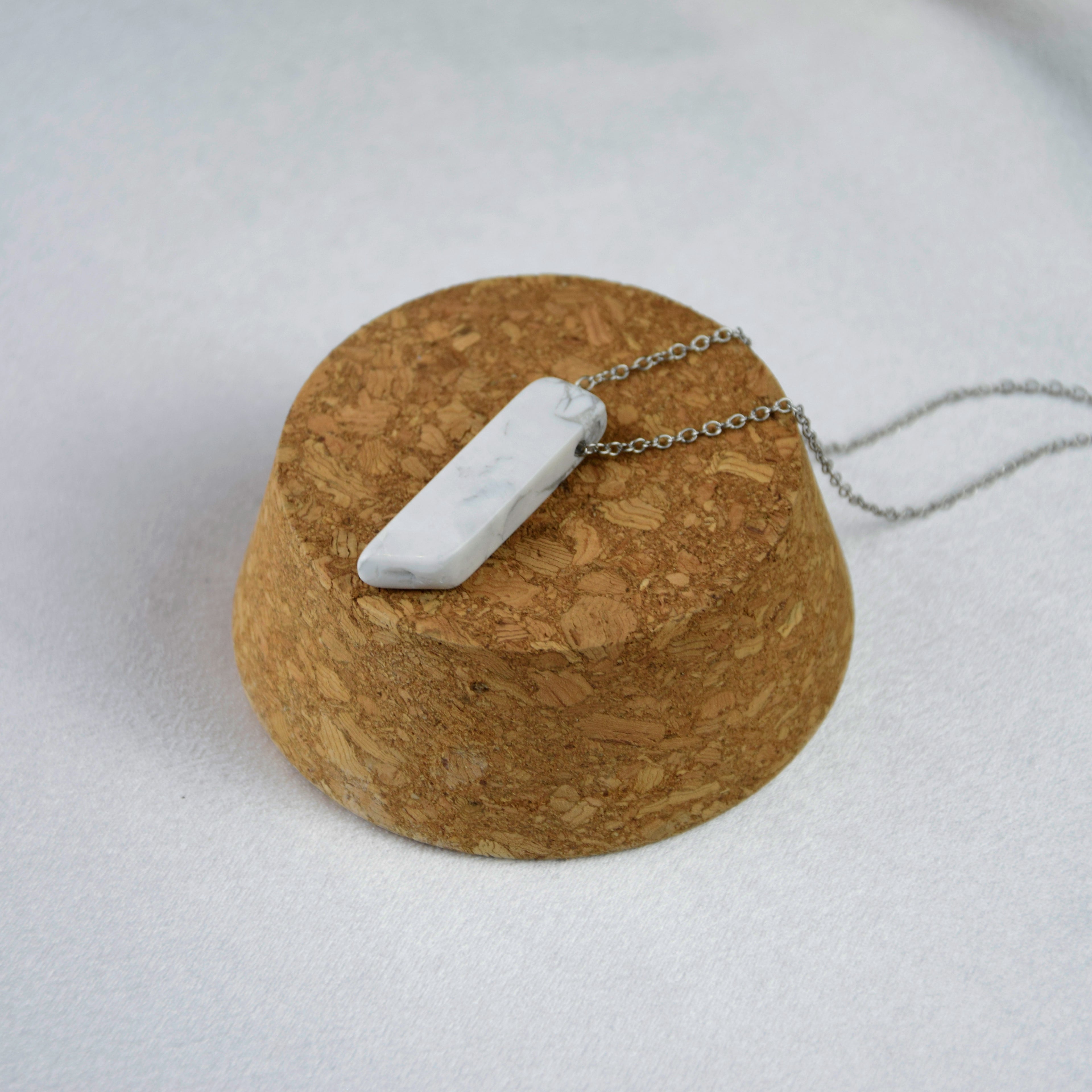 Natural Howlite stone on a chain