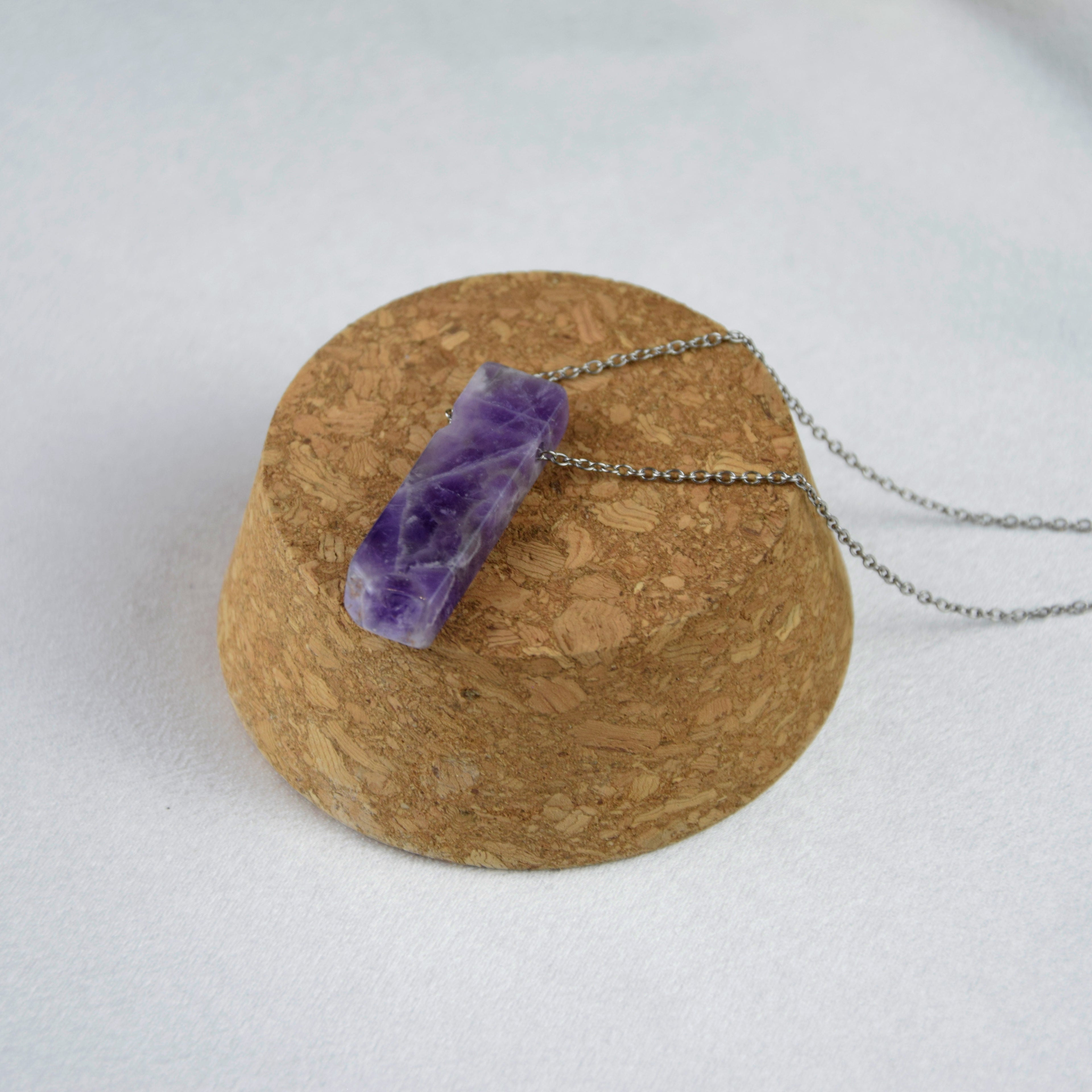 Natural Amethyst stone on a chain