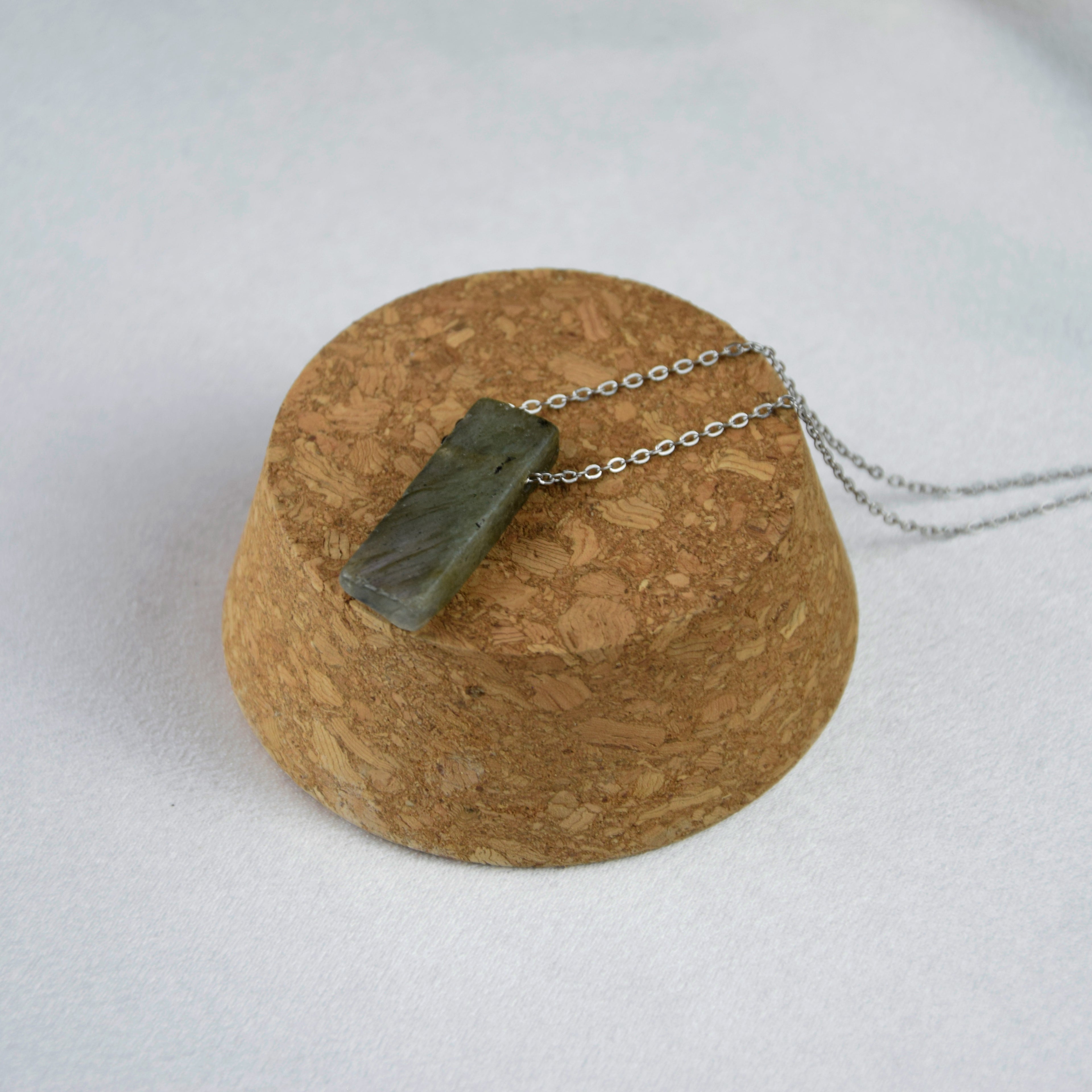 Natural Labradorite stone on a chain