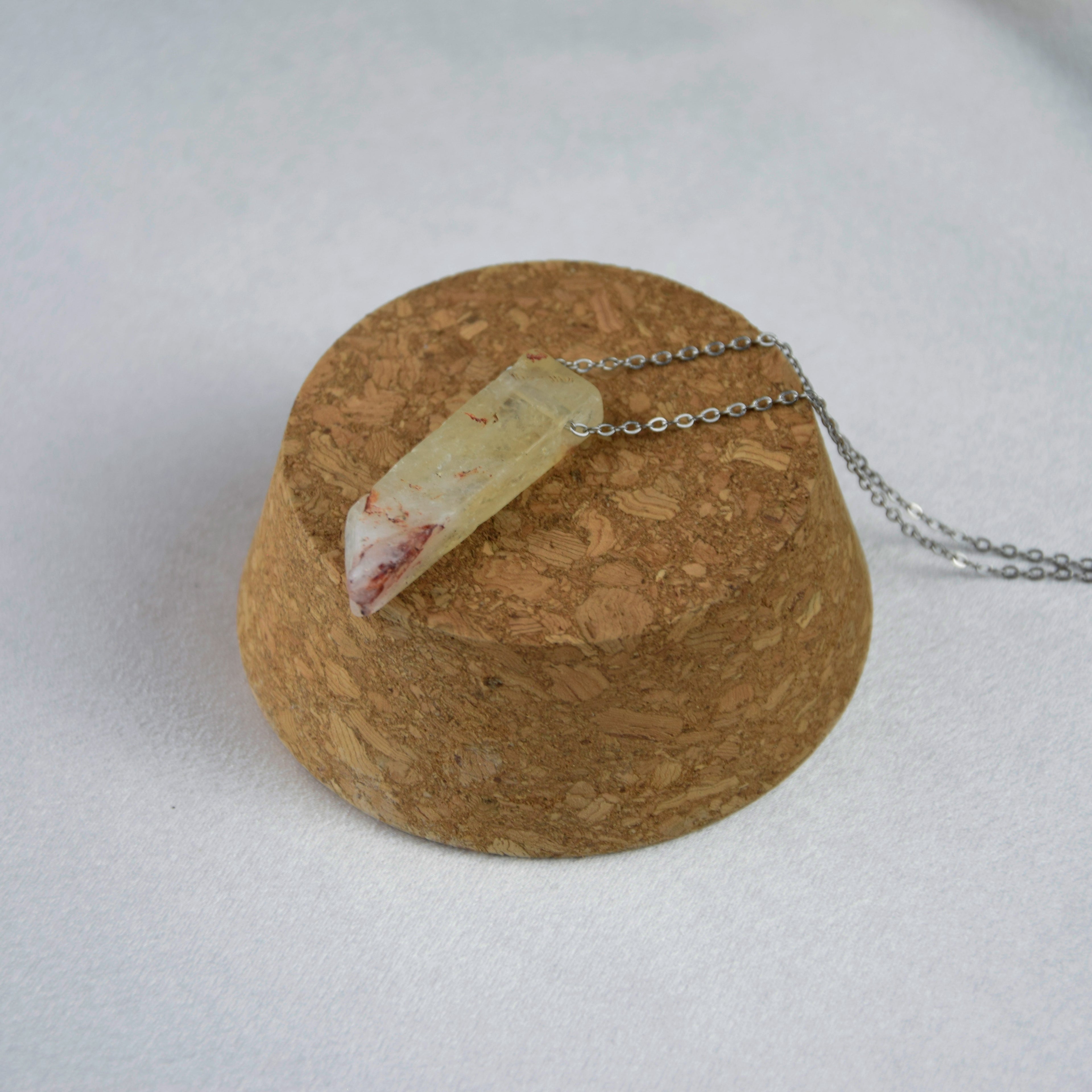 Natural Citrine stone on a chain