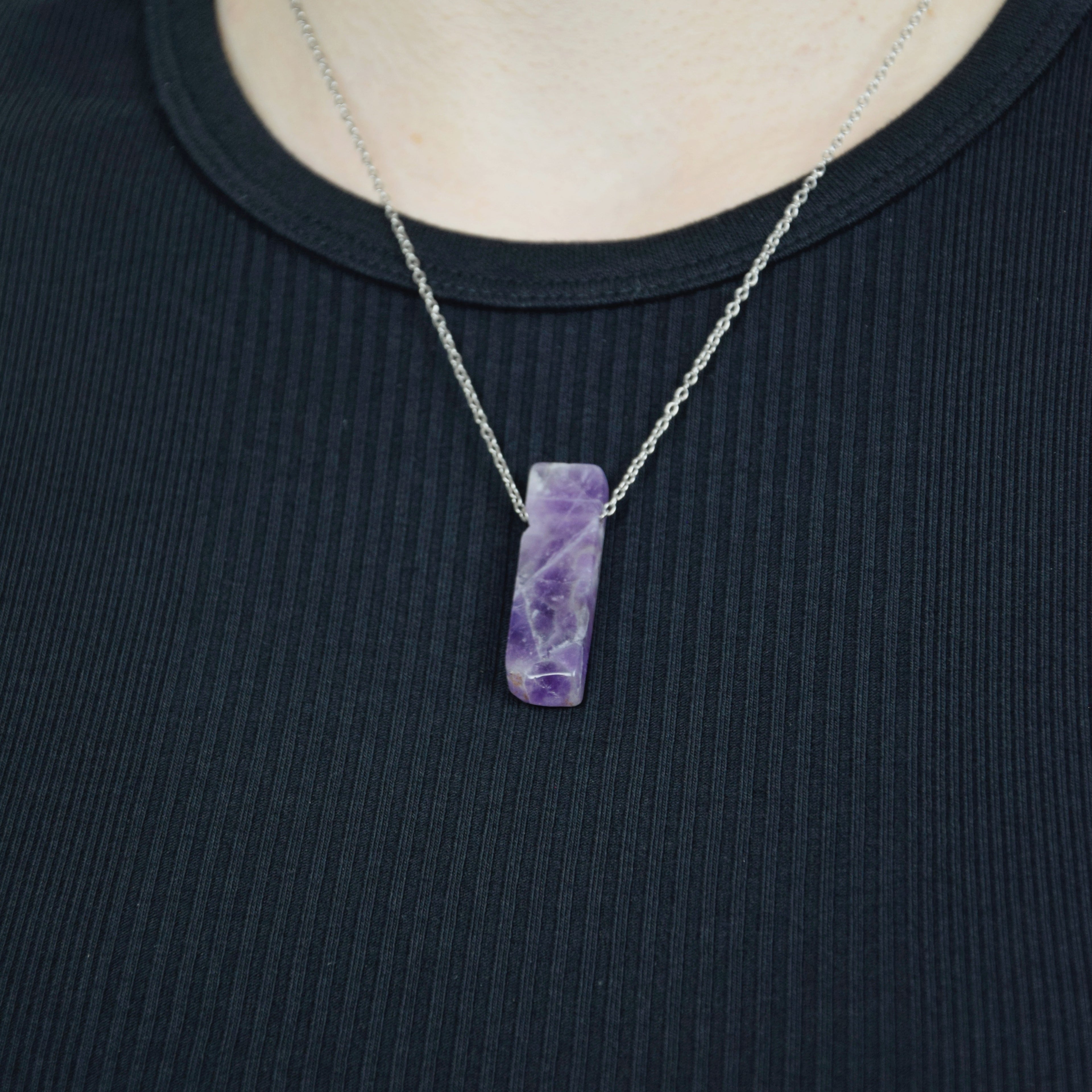 Natural Amethyst stone on a chain