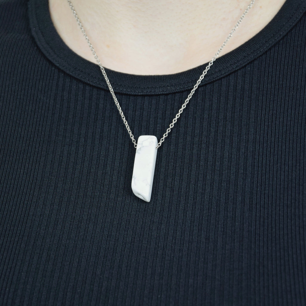 Natural Howlite stone on a chain