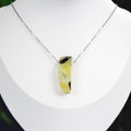 Natural Prehnite stone on a chain