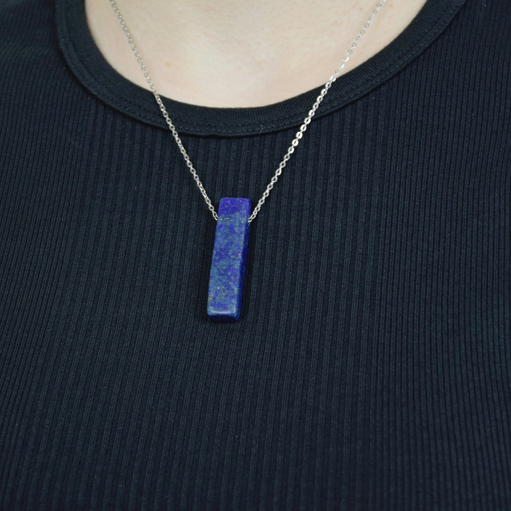 Natural Lapis Lazuli stone on a chain