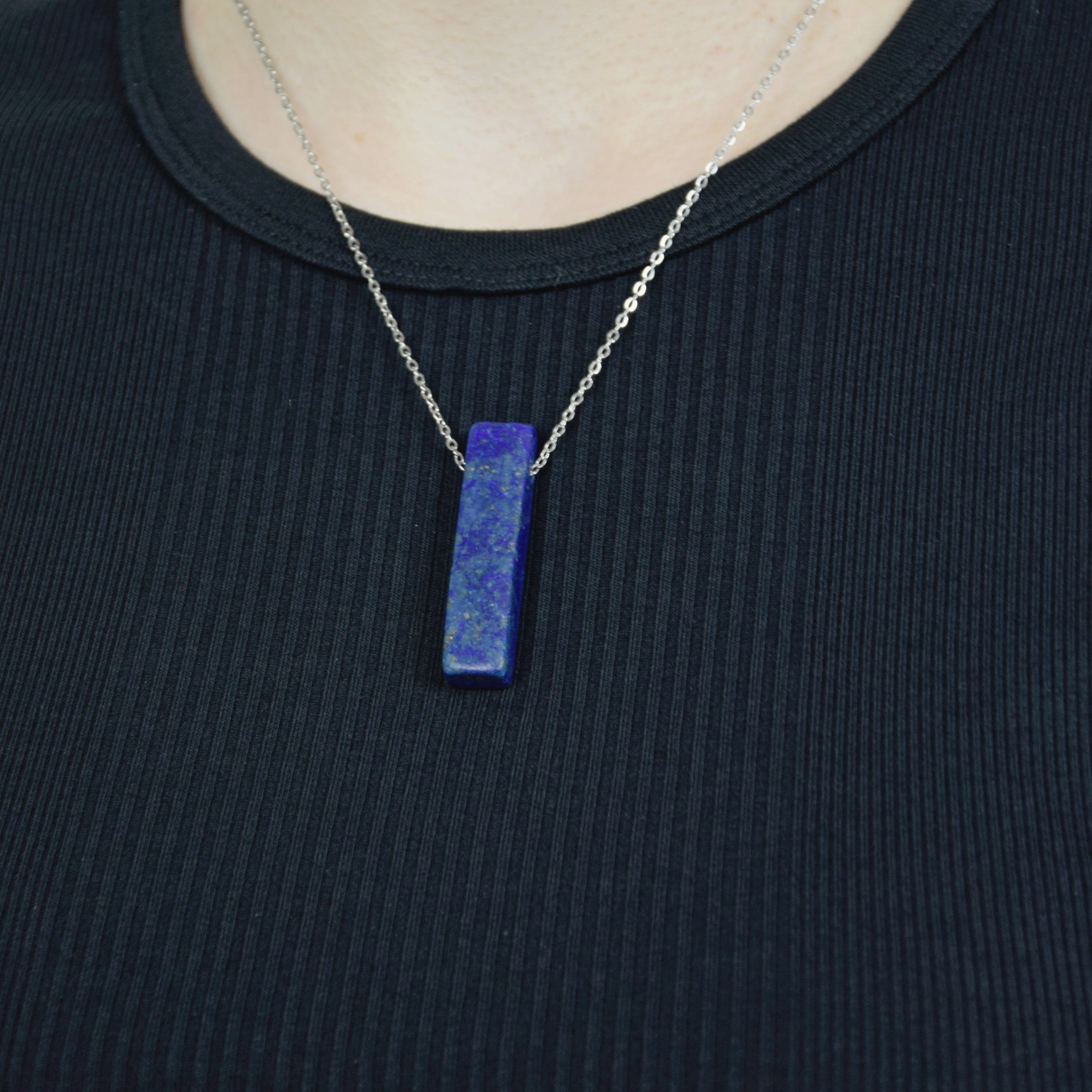 Natural Lapis Lazuli stone on a chain