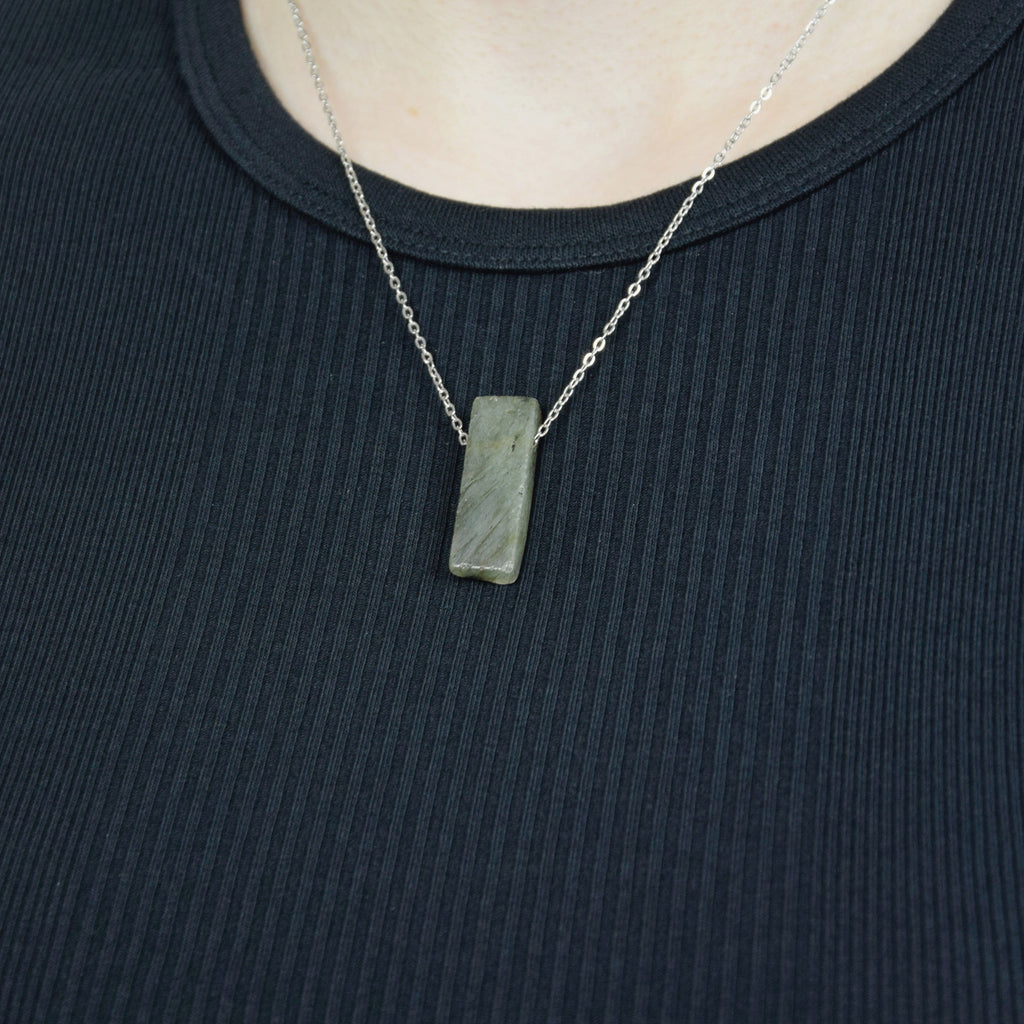 Natural Labradorite stone on a chain