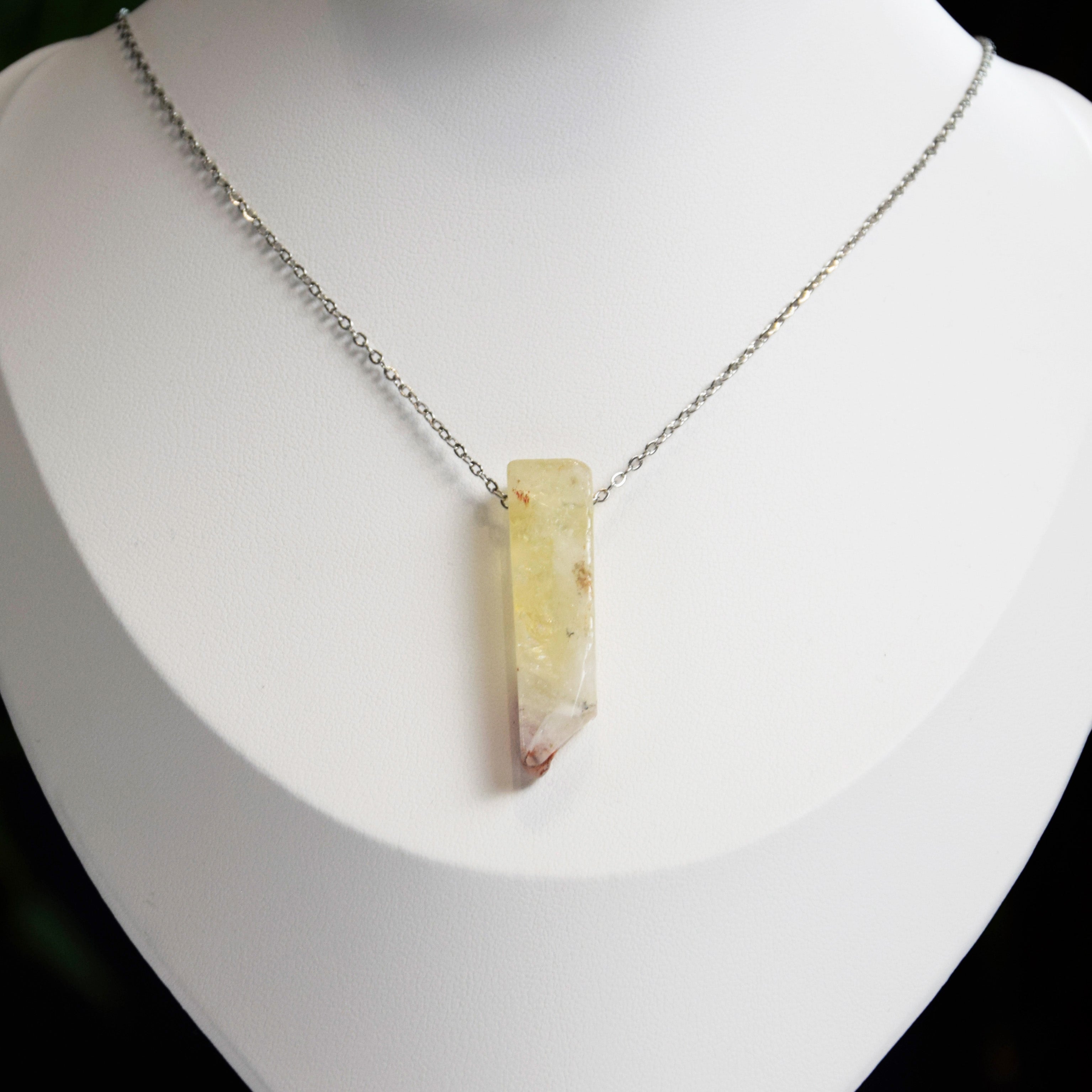 Natural Citrine stone on a chain