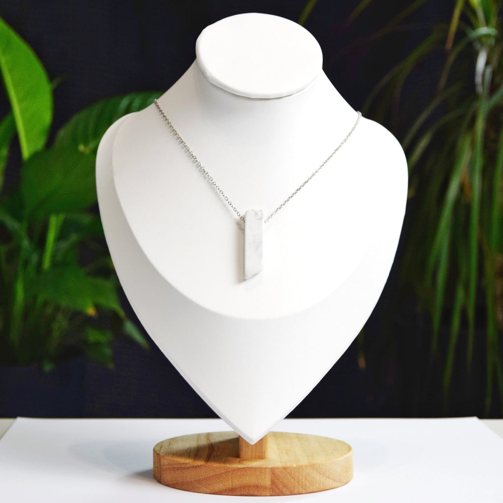 Natural Howlite stone on a chain