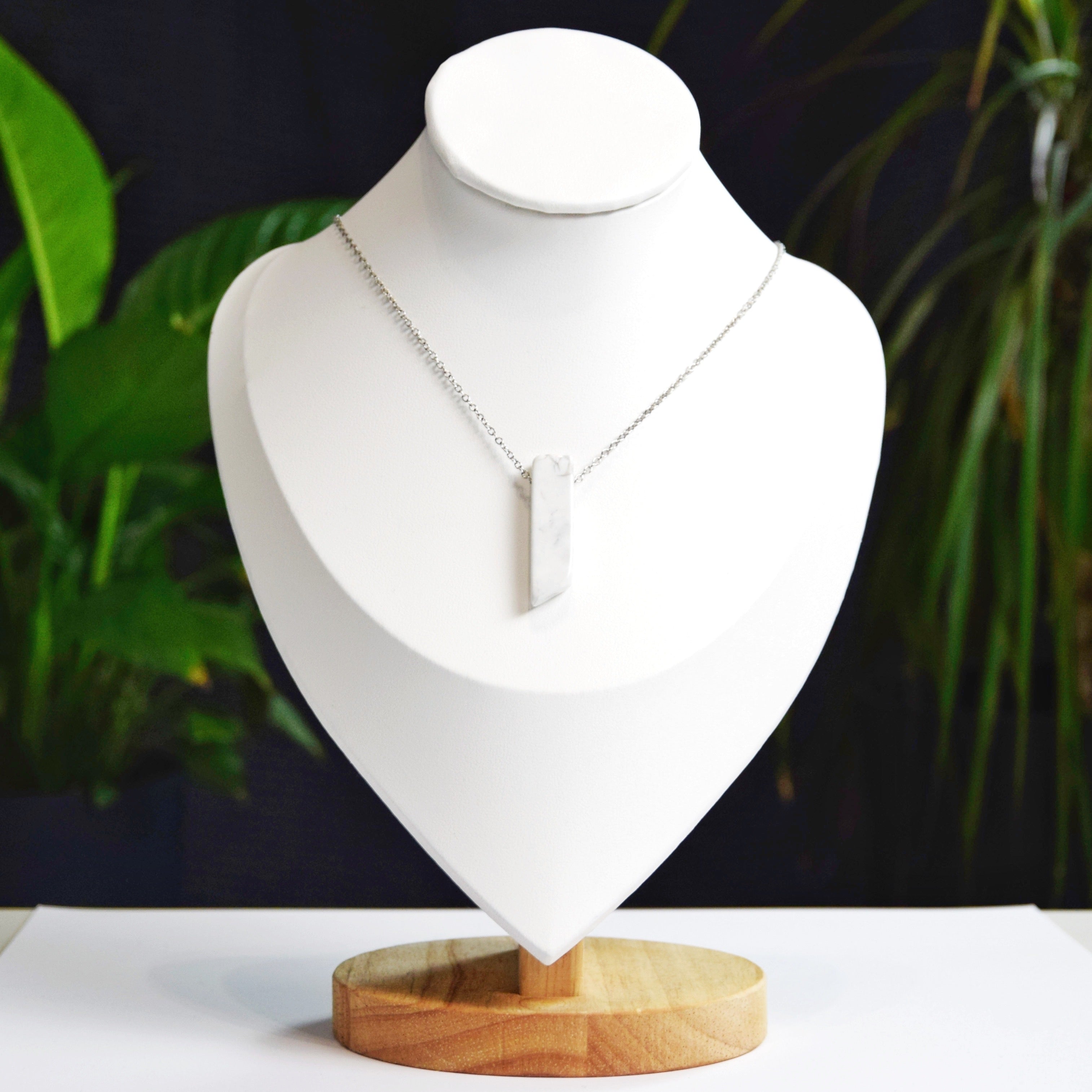 Natural Howlite stone on a chain