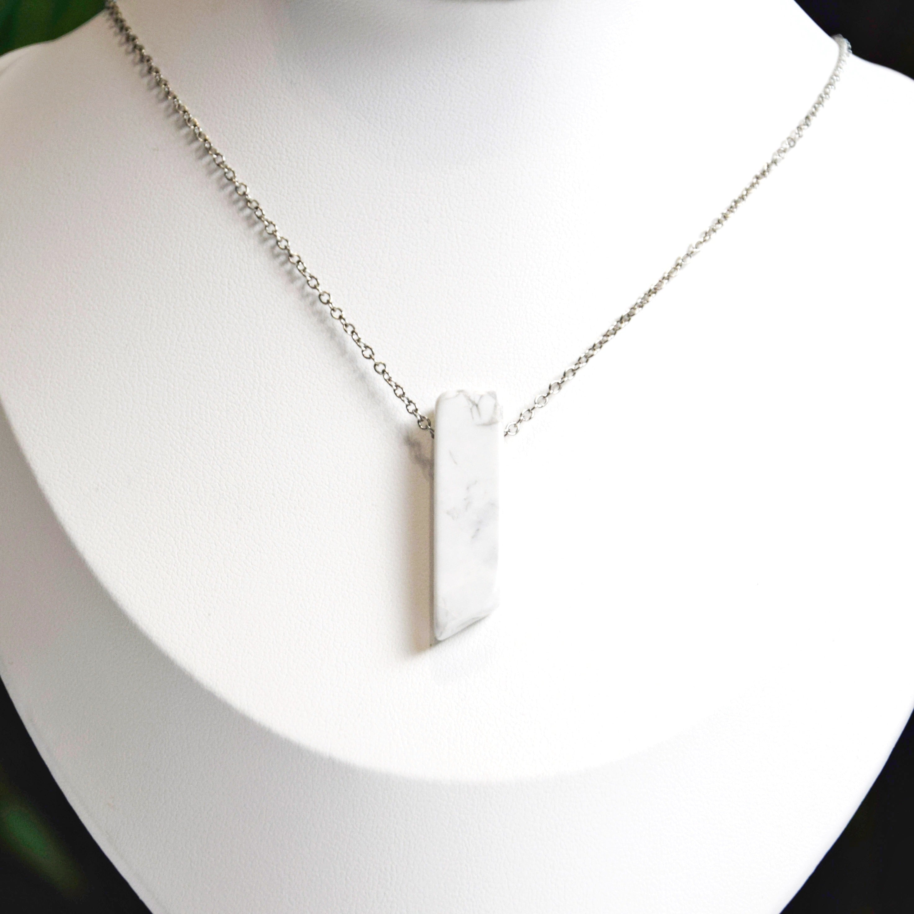 Natural Howlite stone on a chain