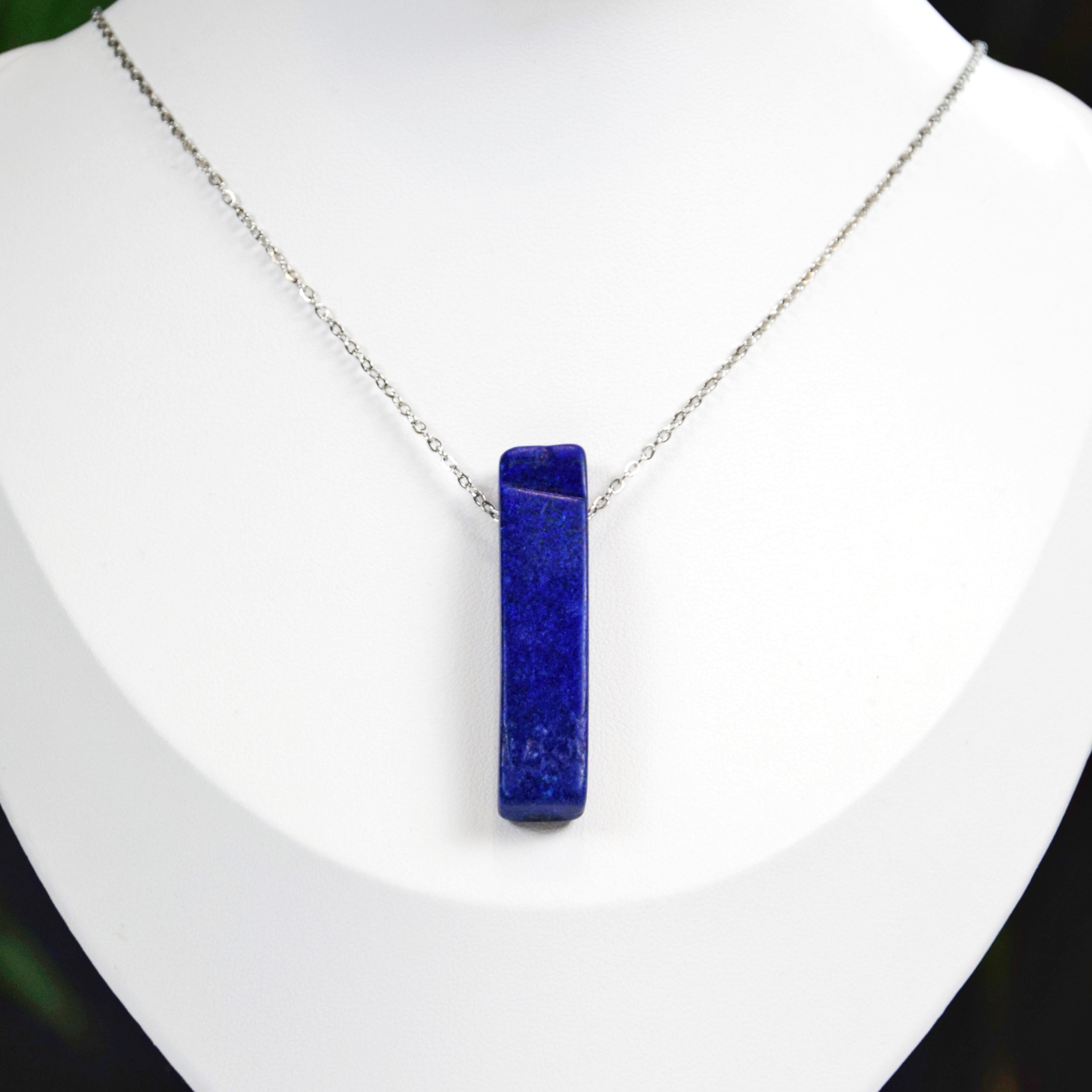 Natural Lapis Lazuli stone on a chain