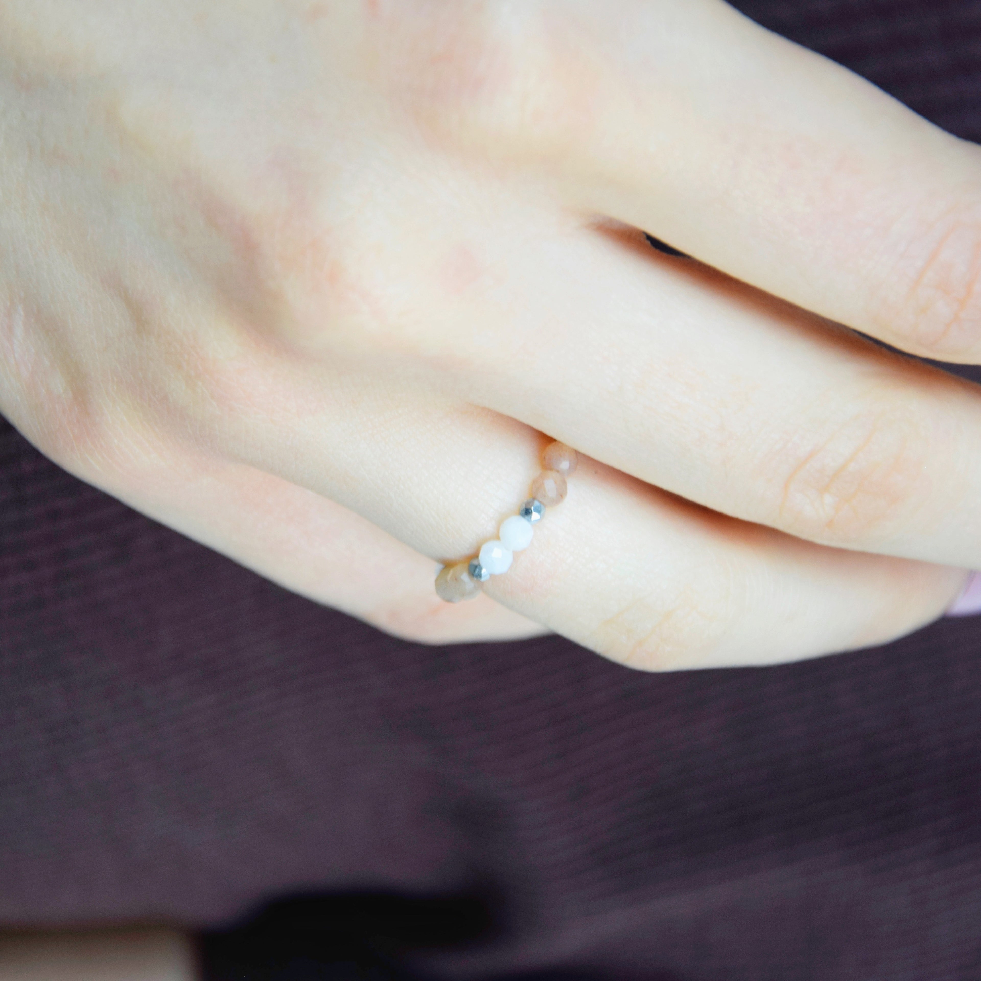 Sunstone Moonstone ring