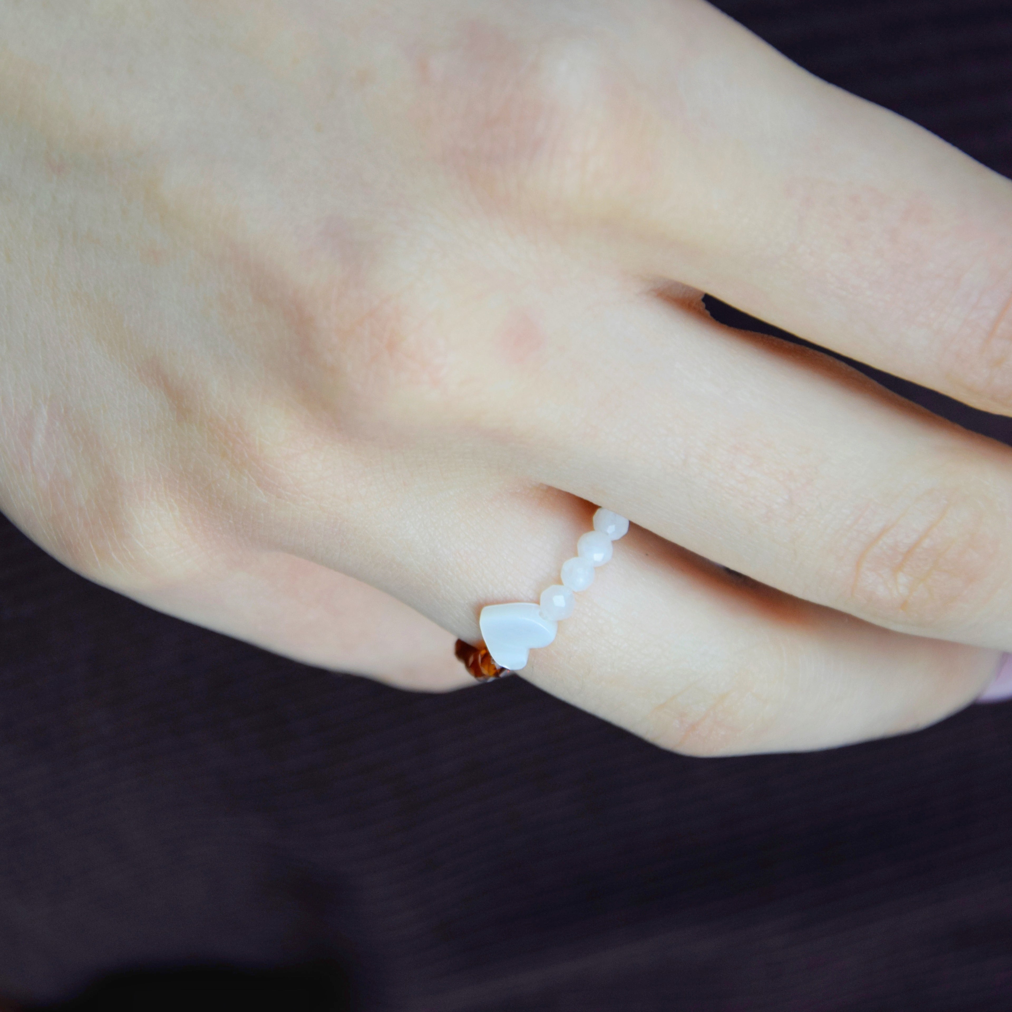 Pearl Garnet Moonstone ring