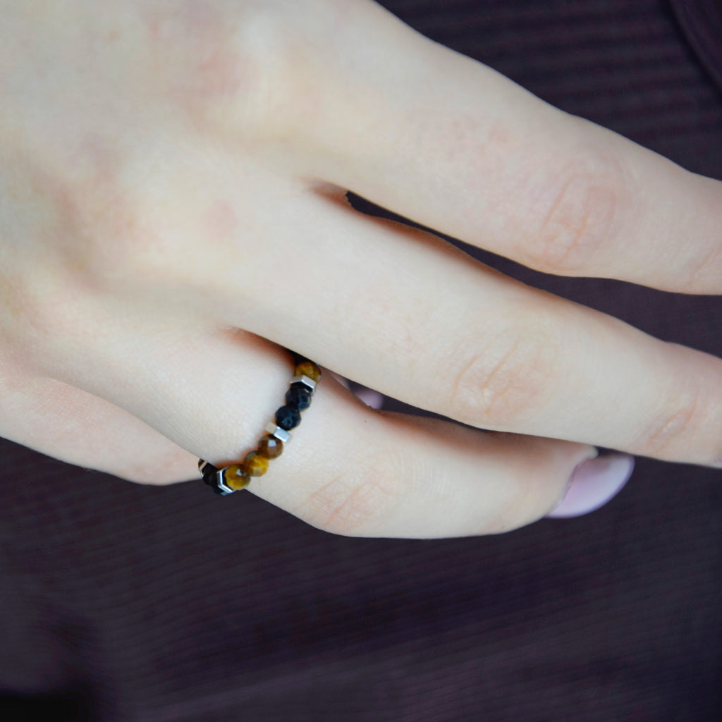 Tiger Eye Tourmaline Ring