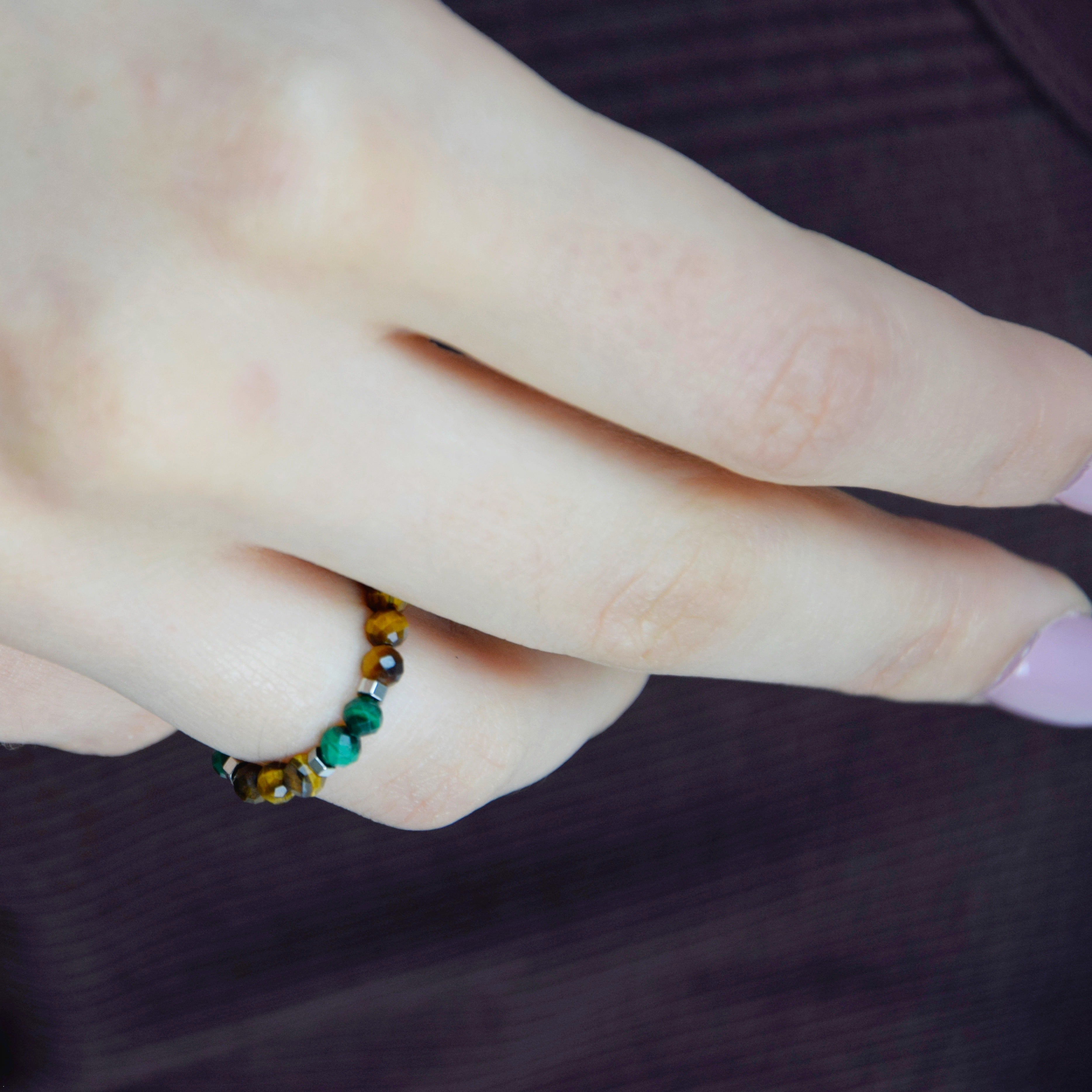Tiger’s Eye Malachite ring
