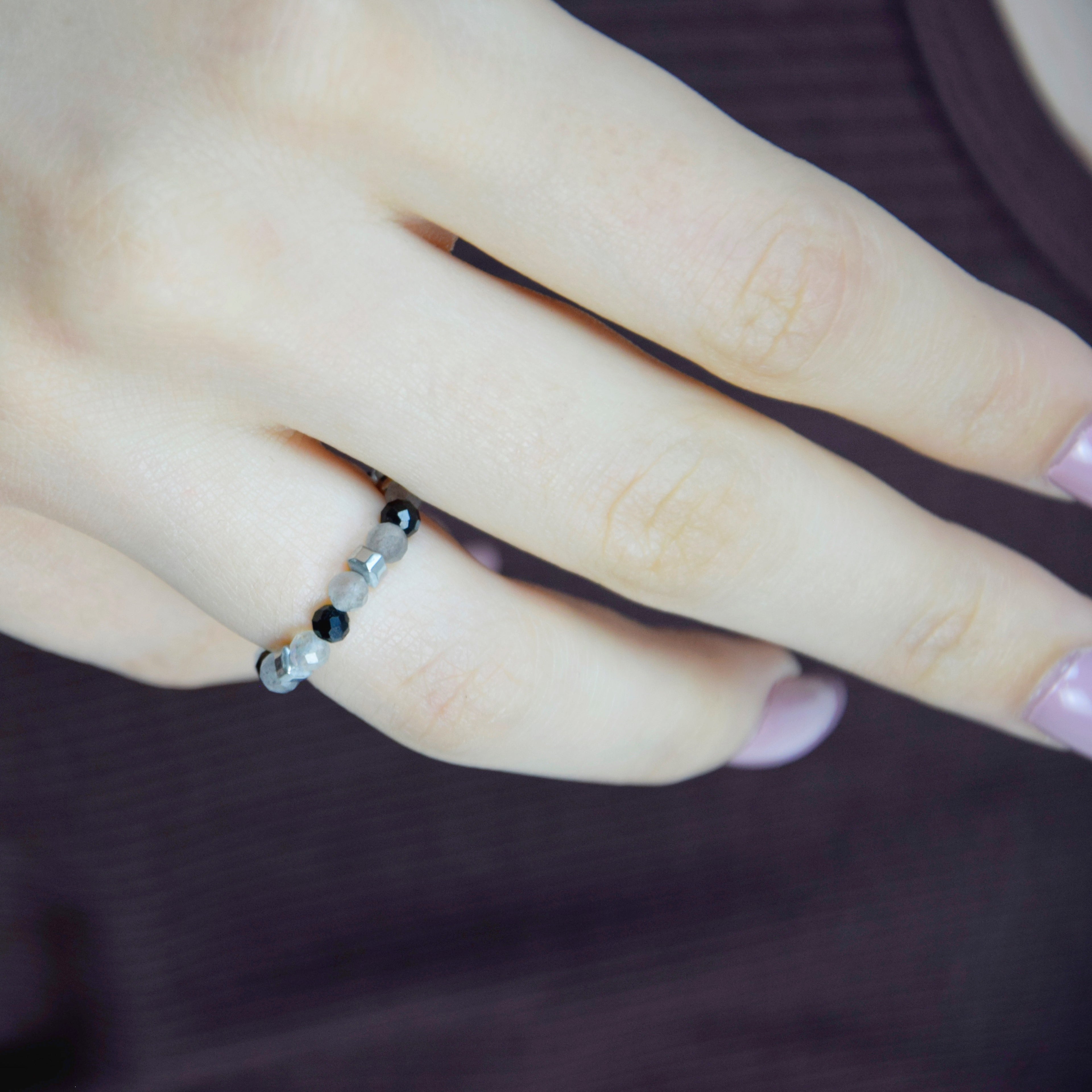 Tourmaline Labradorite ring