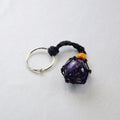 Keychain with a natural Amethyst stone on a cord