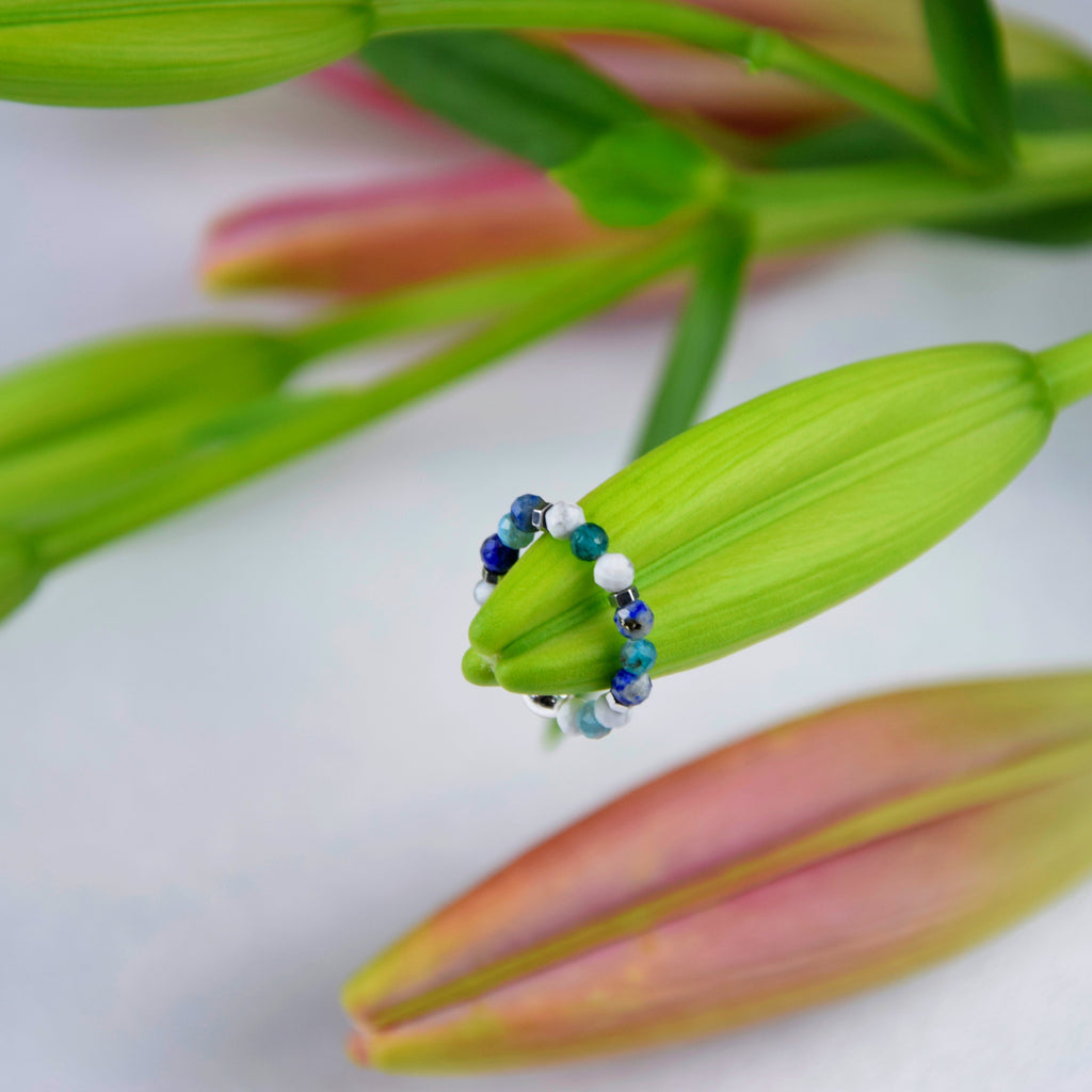 Apatite Lapis Lazuli Howlite Ring