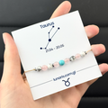 Taurus zodiac bracelet made of Rose Quartz, Turquoise, and Howlite stones