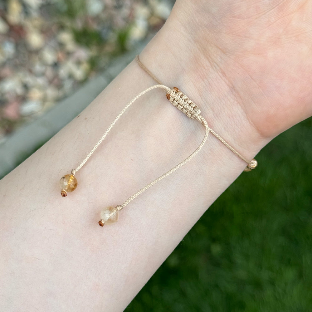 Bracelet made of natural Citrine and Aventurine beads