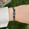 Bracelet made of natural Black Tourmaline and Black Labradorite beads