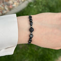 Bracelet made of natural Black Tourmaline and Lava Stone beads