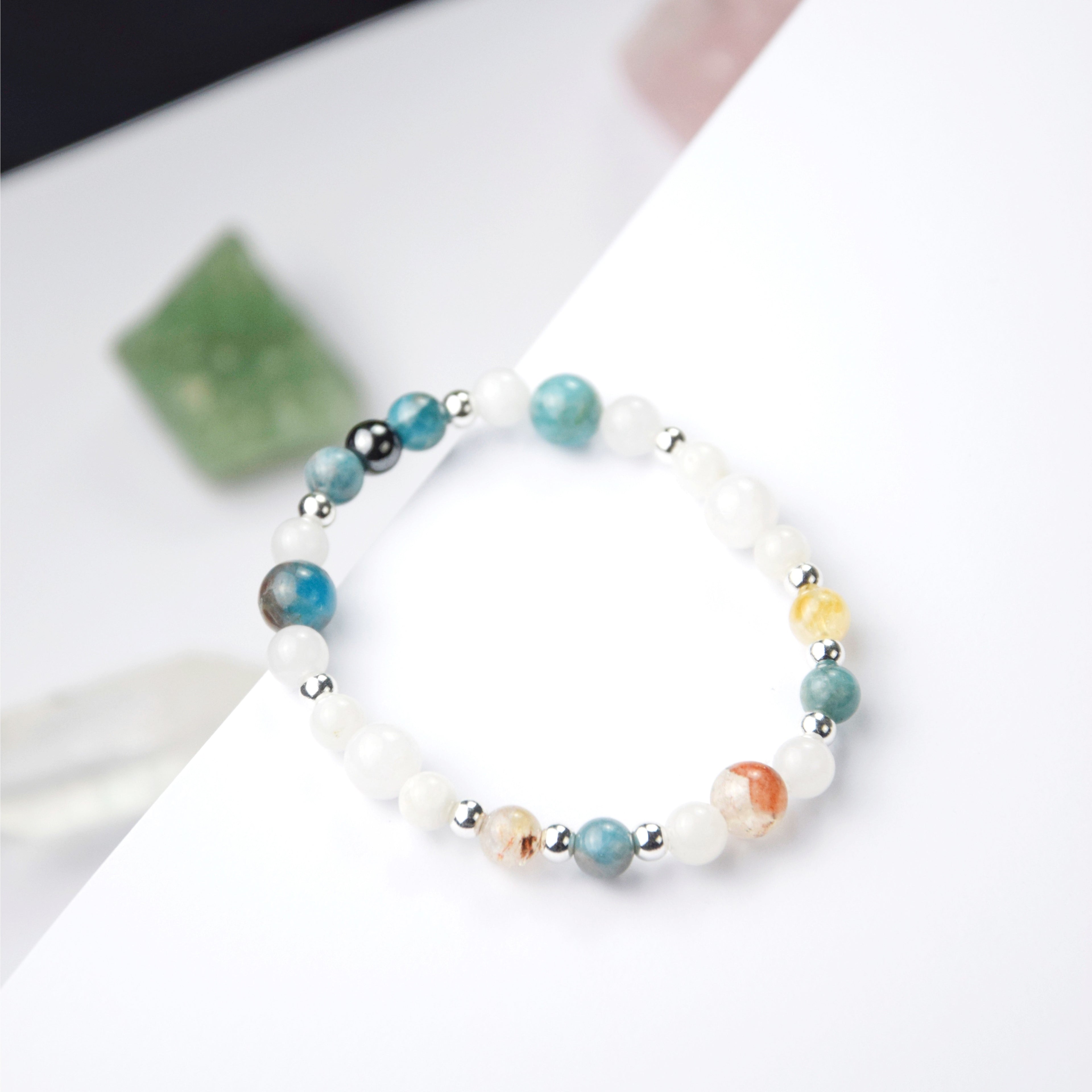 Apatite Citrine White Jade Bracelet