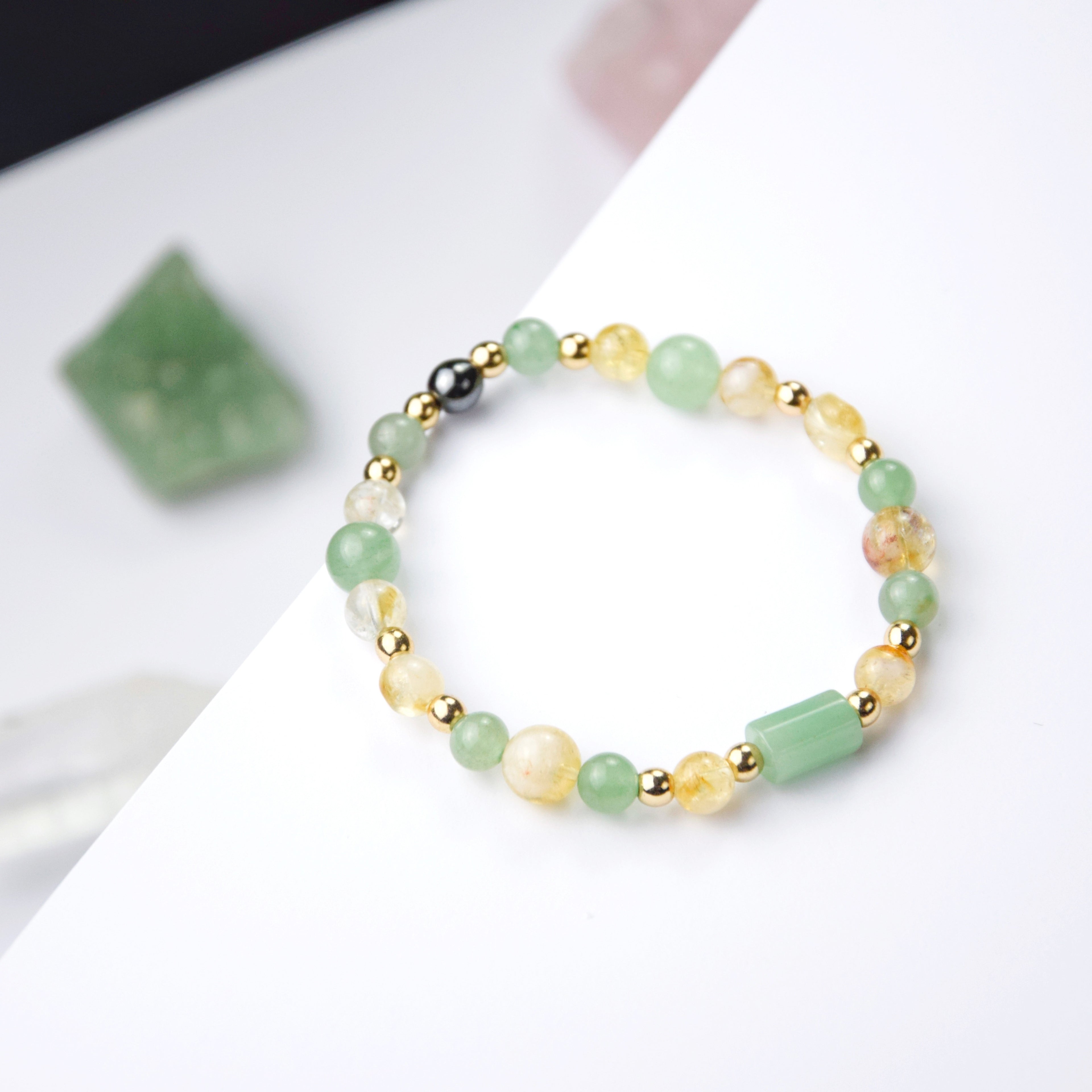 Citrine Aventurine Elastic Bracelet