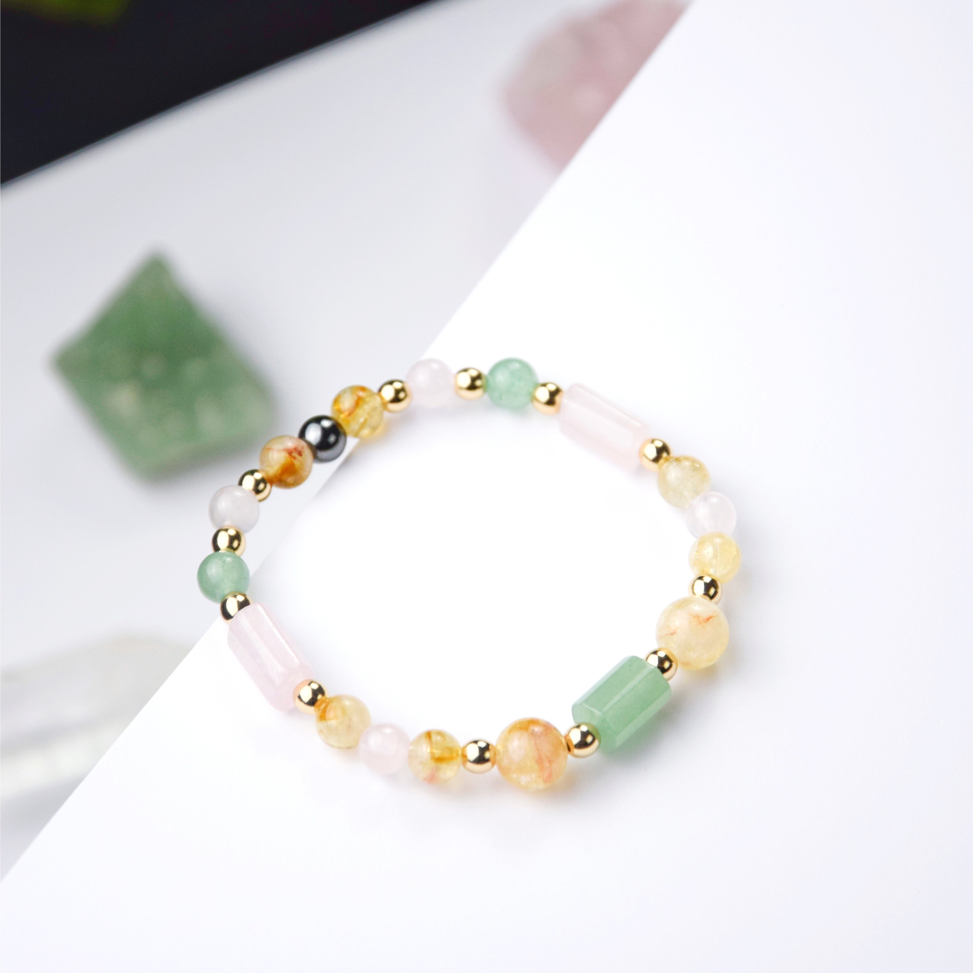 Aventurine Citrine Rose Quartz Elastic Bracelet