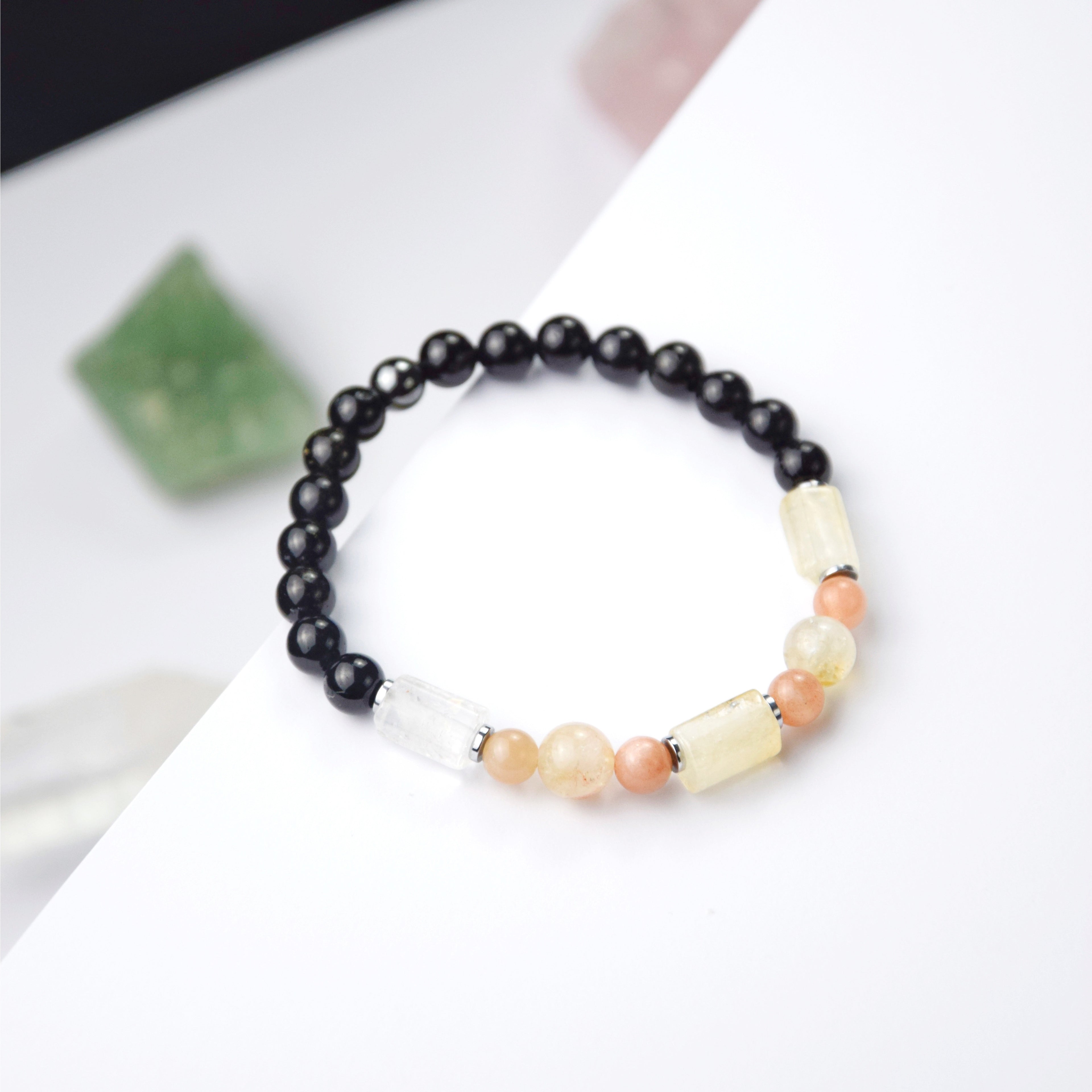 Obsidian Citrine Sunstone Bracelet