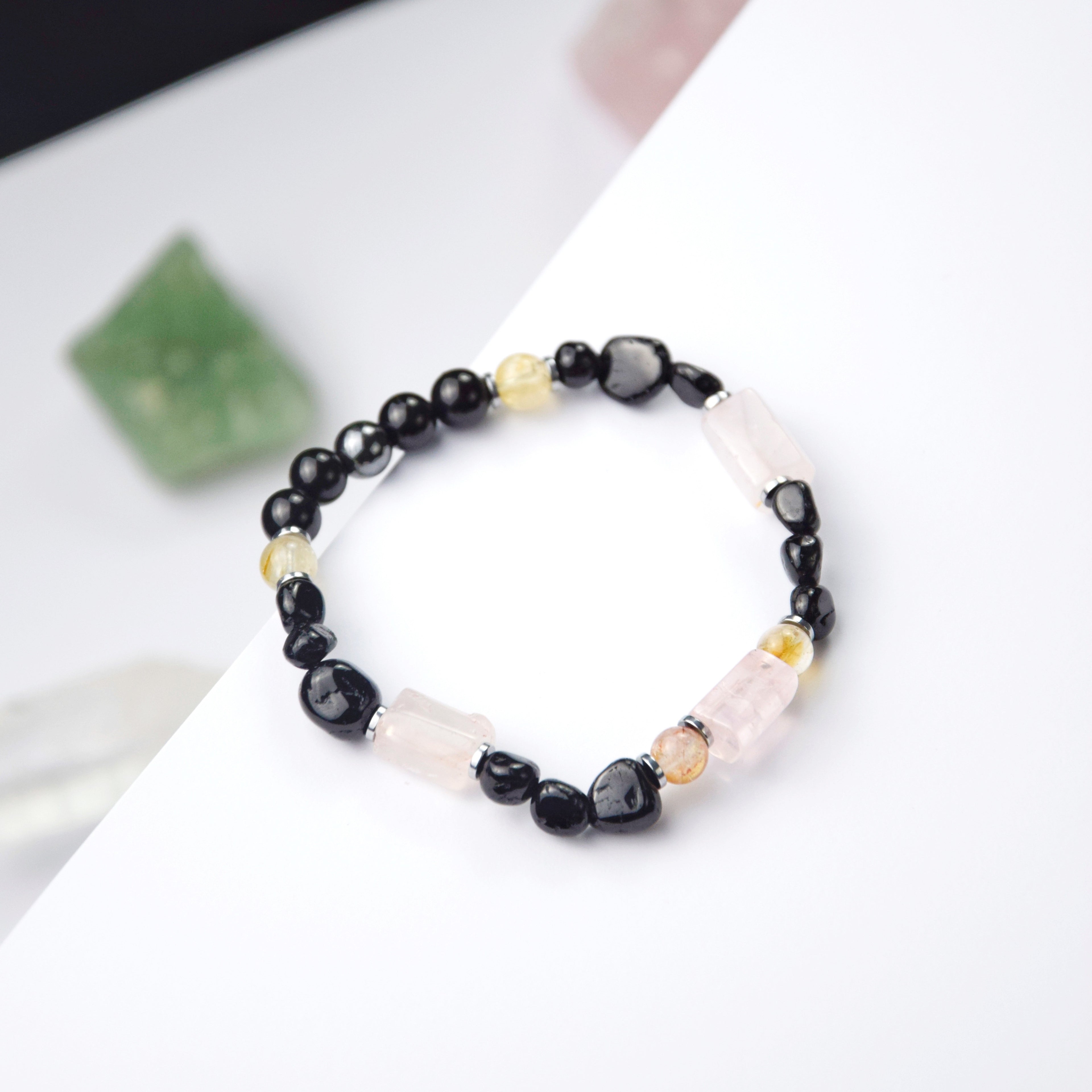 Tourmaline Rose Quartz Citrine Bracelet