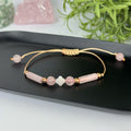 Bracelet made of Pearl and Rose Quartz stones for women