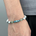 Men’s Apatite Howlite Fluorite Elastic Bracelet