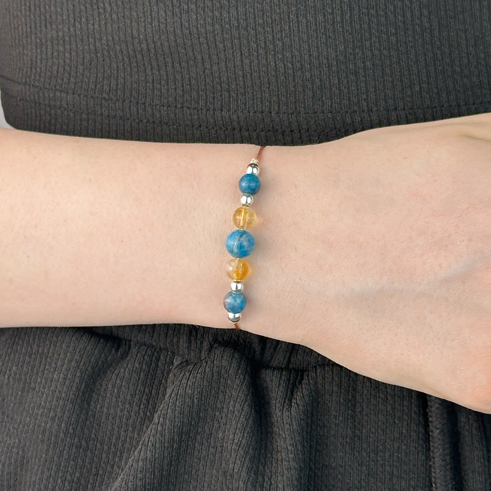 Bracelet made of Citrine and Apatite stones
