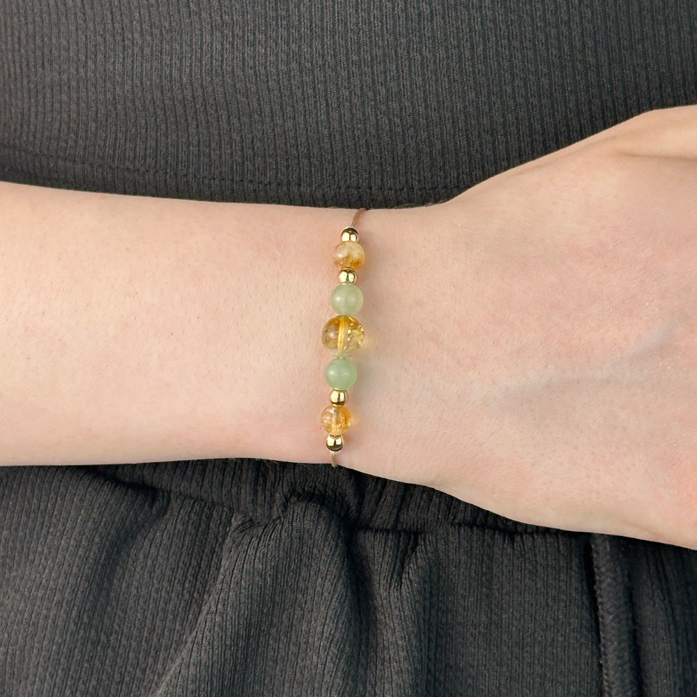 Bracelet made of Citrine and Aventurine stones