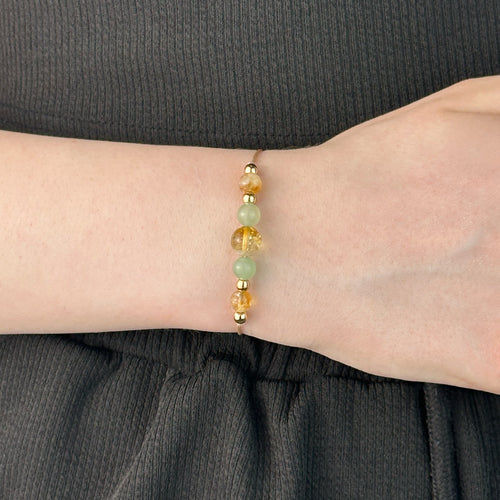 Bracelet made of Citrine and Aventurine stones