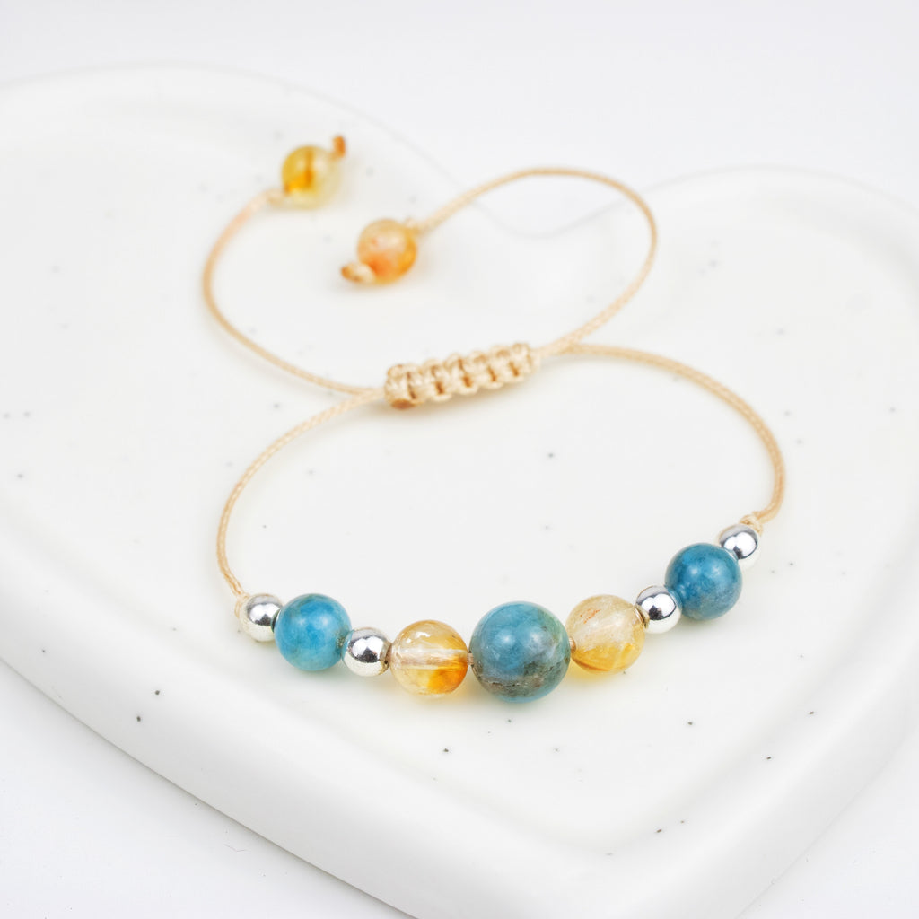 Bracelet made of Citrine and Apatite stones