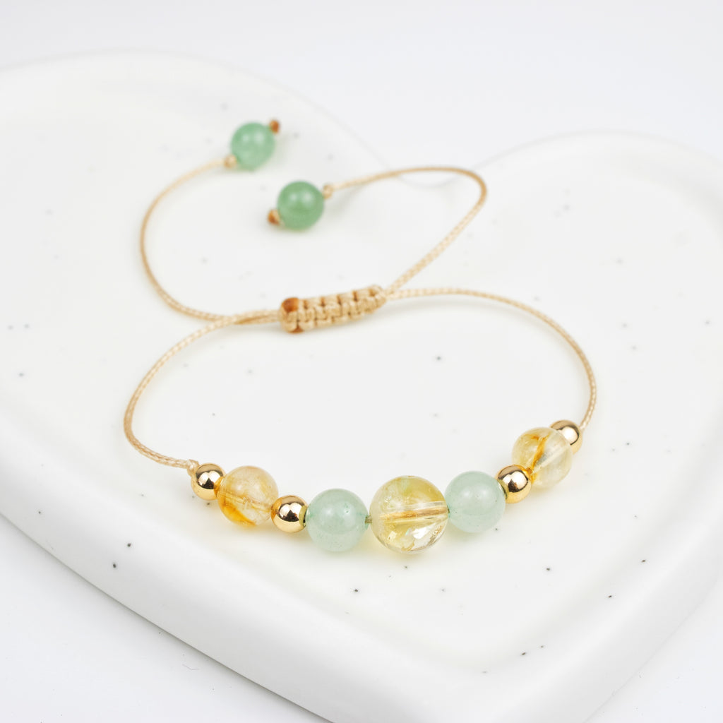 Bracelet made of Citrine and Aventurine stones