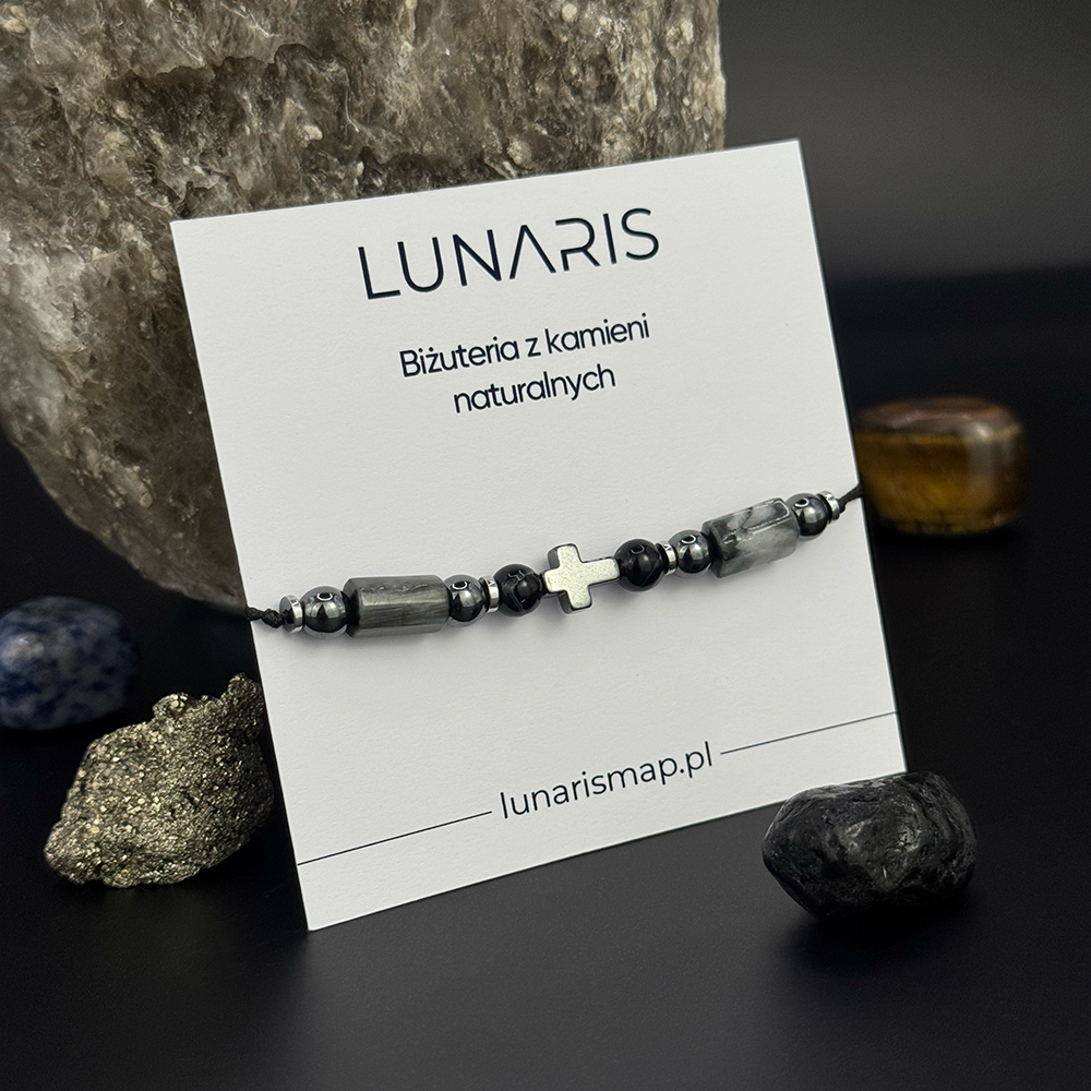 Men’s Black Labradorite Hematite Agate Bracelet
