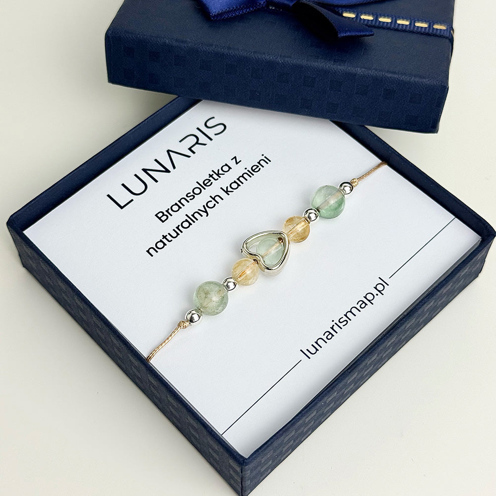 Citrine & Fluorite Bracelet on a Cord for Women