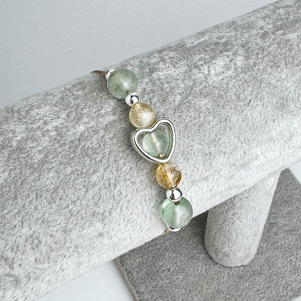 Citrine & Fluorite Bracelet on a Cord for Women